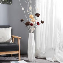 Load image into Gallery viewer, Durable 24-Inch White Ceramic Vase with Floral Pattern - Modern Home Centerpiece