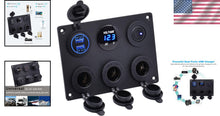 Load image into Gallery viewer, Multi-Function 12/24V Charger Panel with USB Ports &amp; Toggle Switch for Vehicles