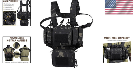 Customizable Tactical Chest Rig - Adjustable Fit with Versatile Gear Storage