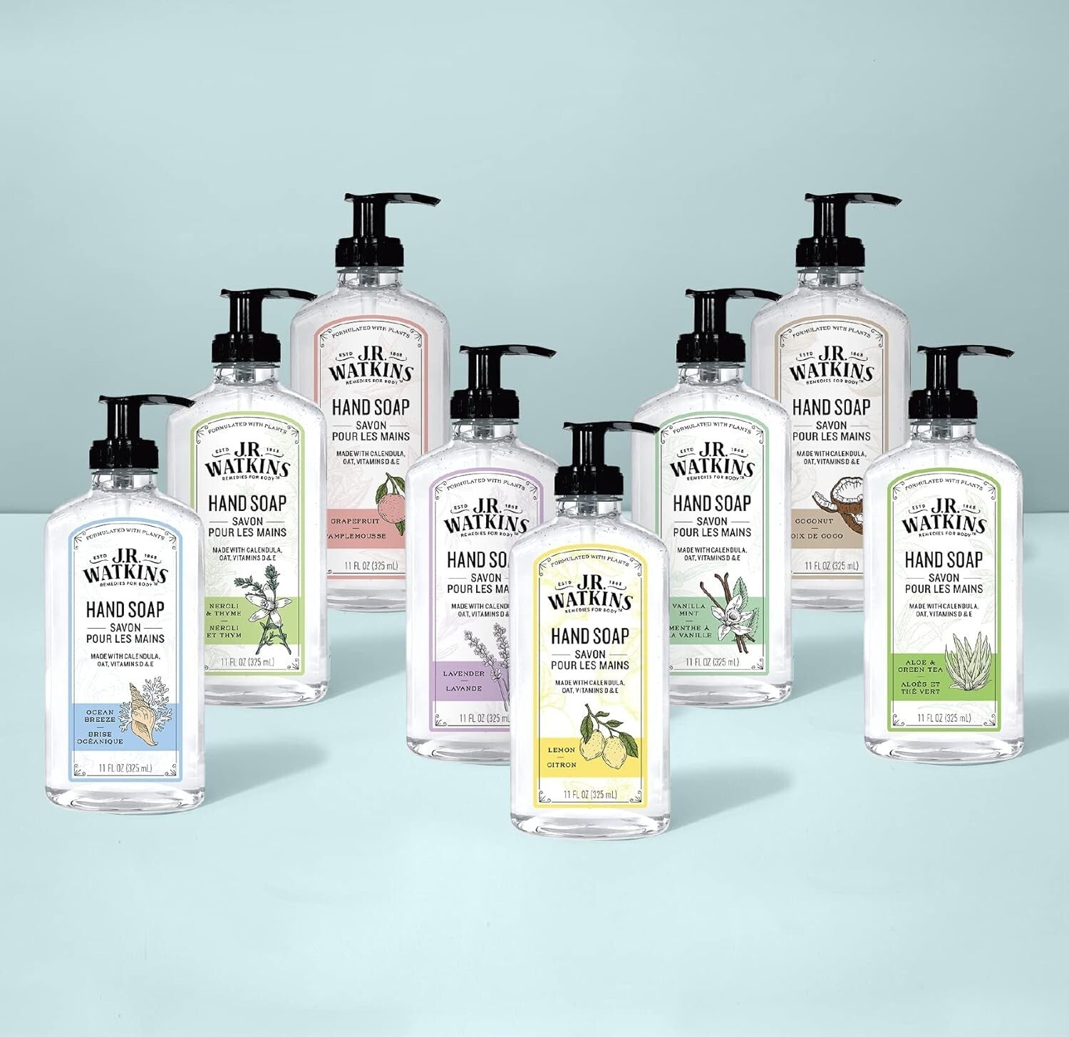 Aloe & Green Tea Scented Hand Wash Refill - 6 Pack 34 fl oz, Non-Drying Formula