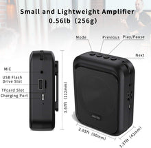 Load image into Gallery viewer, 10W Mini Voice Amplifier - Portable Bluetooth Speaker with UHF Wireless Mic