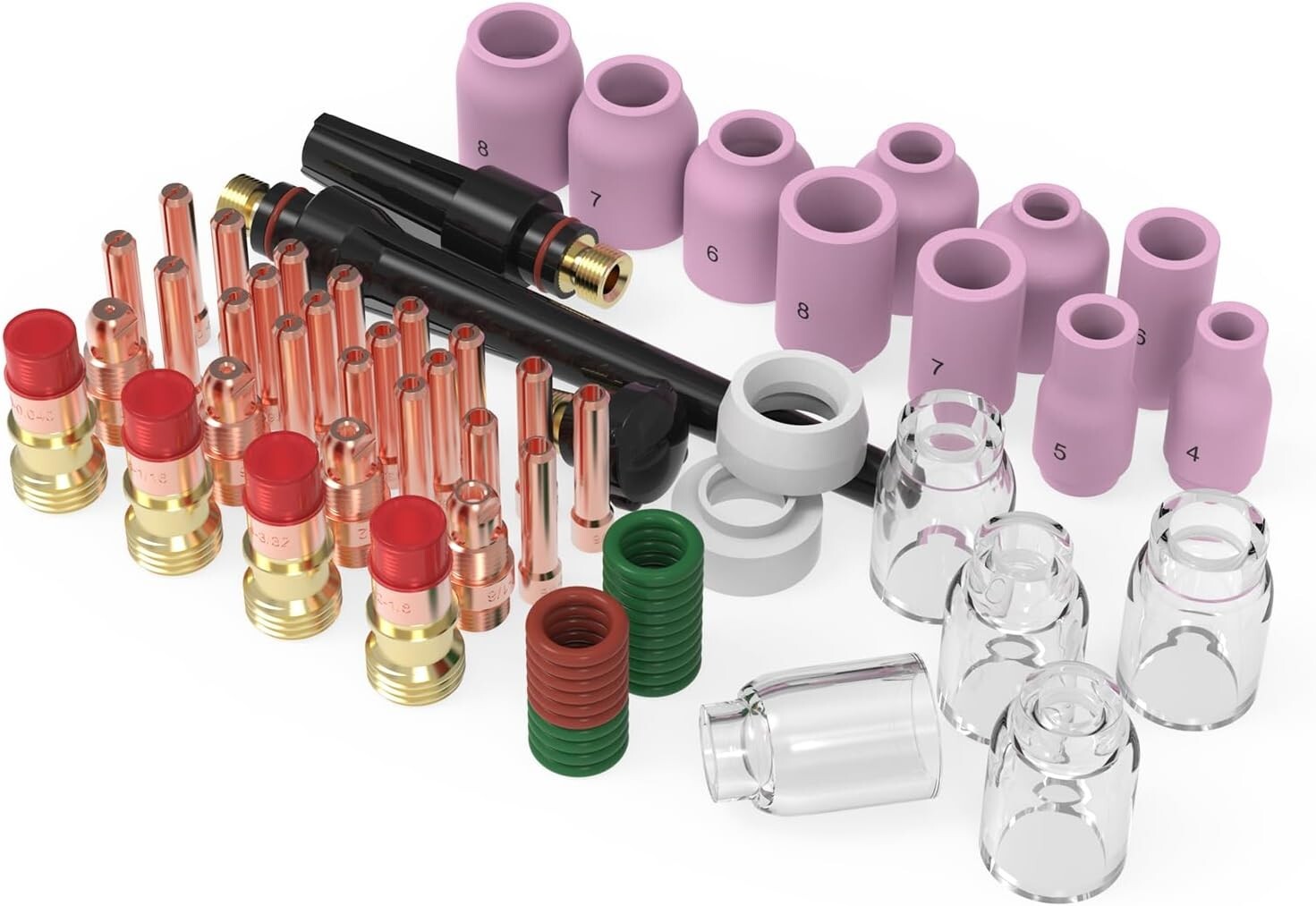68-Piece TIG Welding Torch Accessory Kit for WP-17/18/26 - Durable & Lightweight