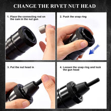 Load image into Gallery viewer, High-Speed Pneumatic Rivet Nut Gun with Self-Locking Heads - 10-32, 8-32, 6-32