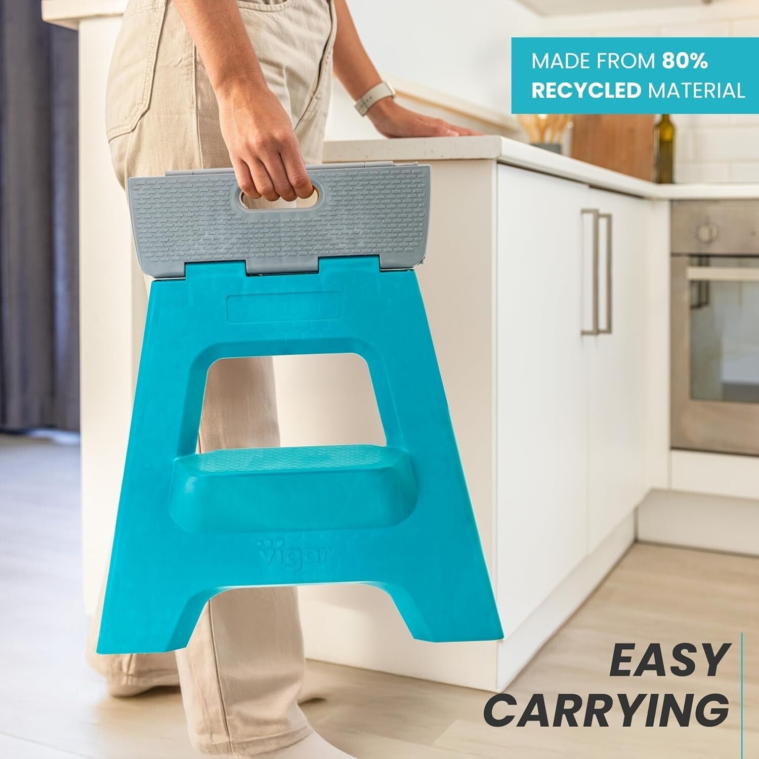 Multifunctional Lightweight Folding Step Stool - Ideal for Kitchen & Bathroom