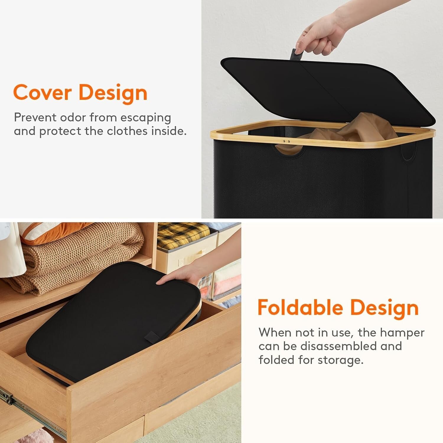 Elegant 150L Laundry Hamper with Removable Bags - Perfect for Home Organization