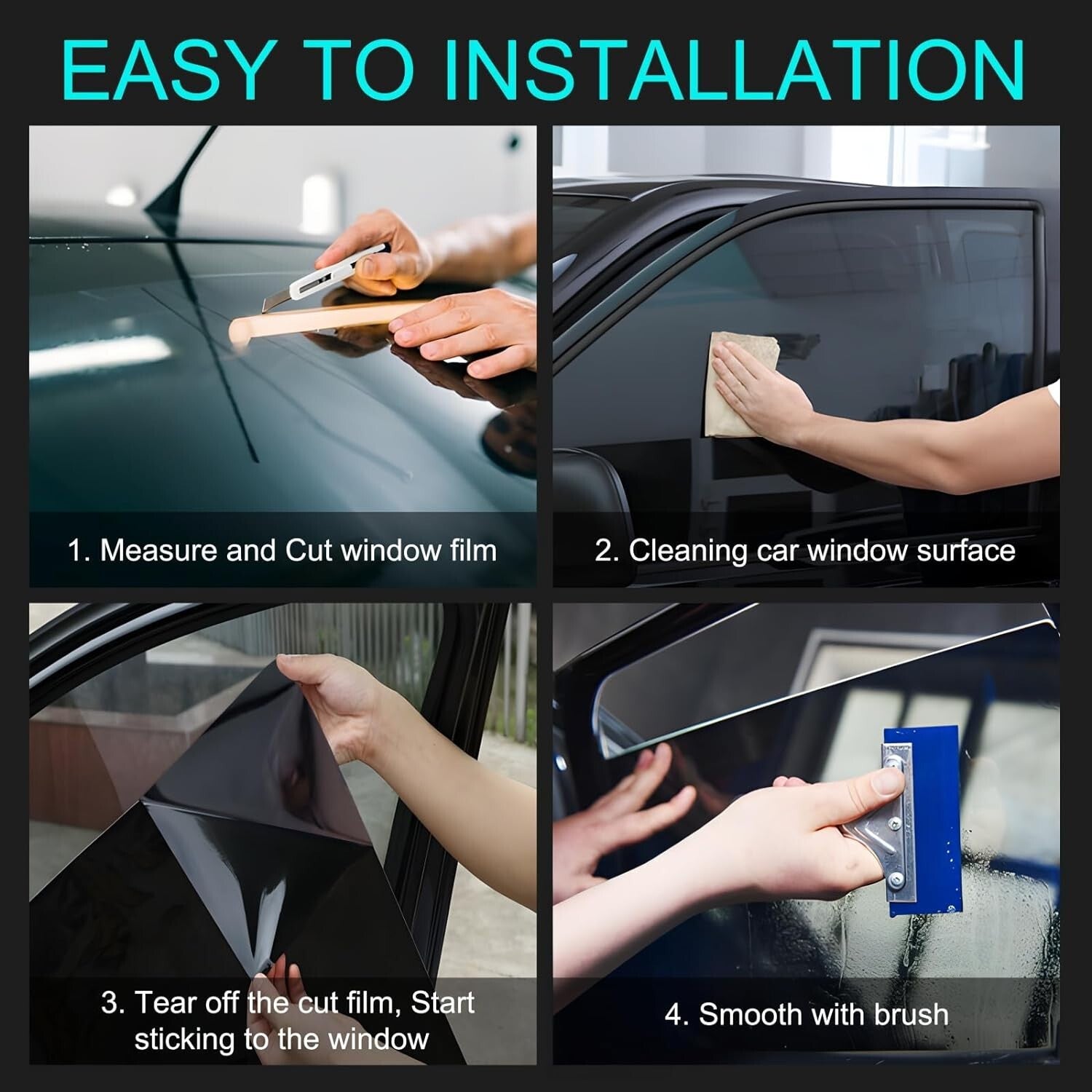 Advanced Nano Ceramic Window Tint - 5% VLT for Privacy & Heat Block, 36" x 100ft