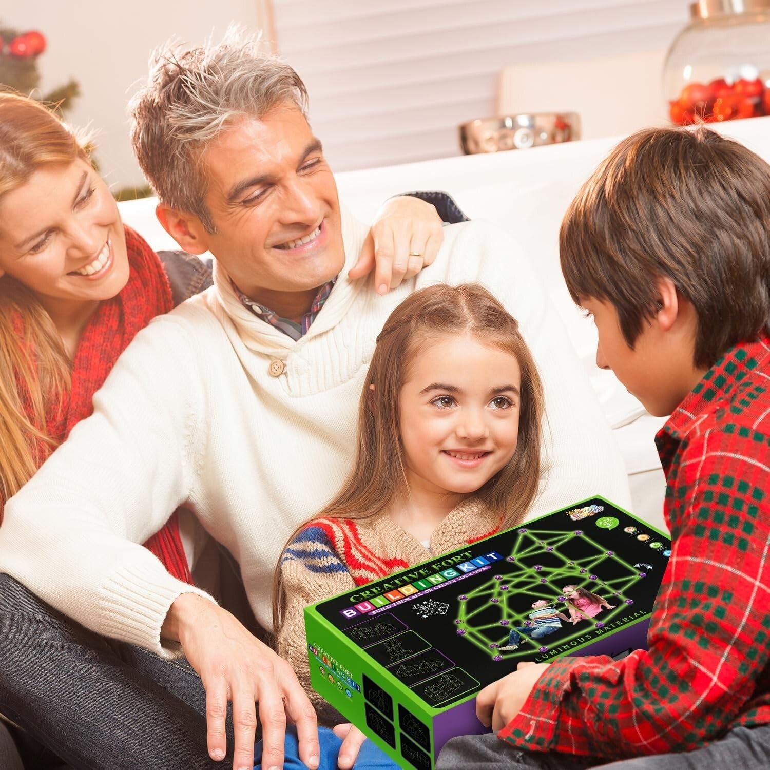 Versatile 140 Pcs Glow Fort Building Set - Encourages STEM Skills & Imagination