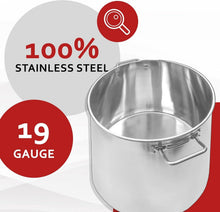 Load image into Gallery viewer, Commercial Quality 30 Quart Stainless Steel Stock Pot with Riveted Handles