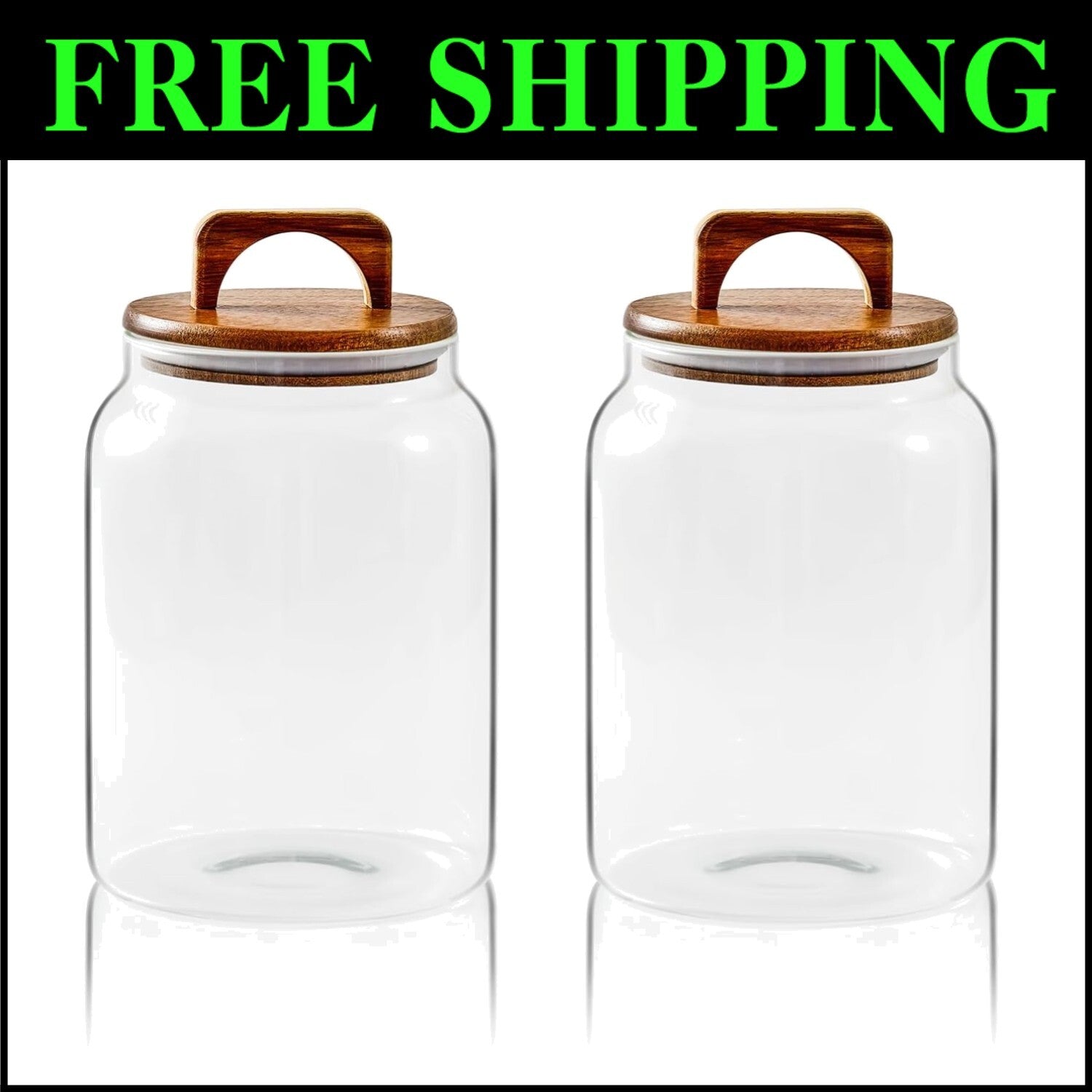 2-Pack Airtight 90oz Glass Jars - Perfect for Laundry Detergent & Pantry Items