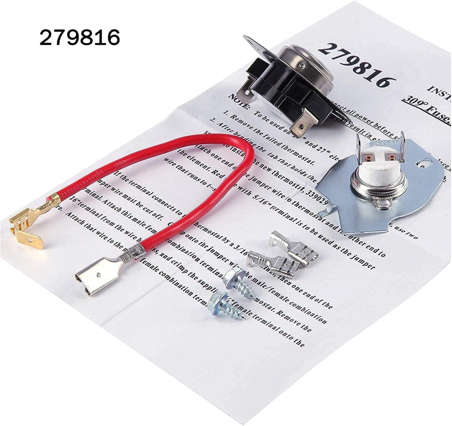 Durable 8544771 Heating Element & 279816 Thermostat Compatible with Major Brands