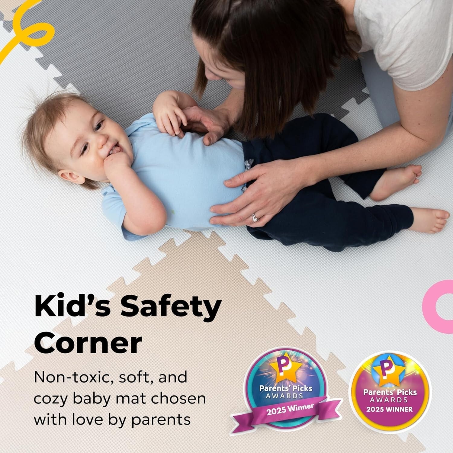 Customizable Interlocking Baby Play Mat - Non-Toxic Foam Tiles for 74x74 Playpen