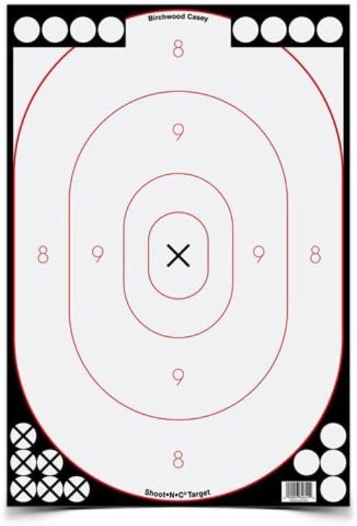 18-Inch Self-Adhesive Shooting Targets - Instant Bullet Hole Visibility, 12 Pack