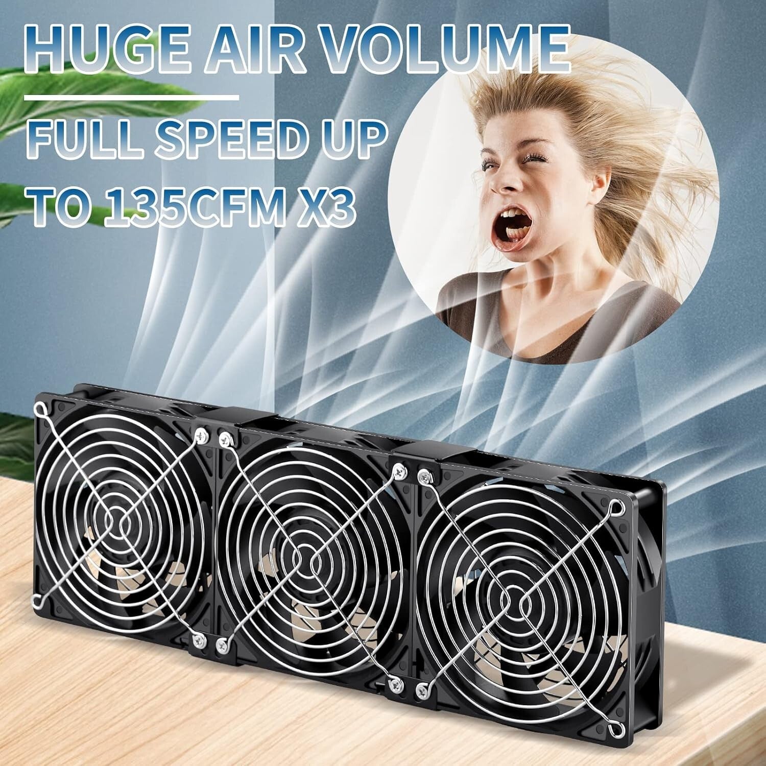 Compact 120mm x 38mm Exhaust Fan with Speed Controller, Ideal for Electronics