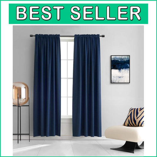Elegant Navy Blue Blackout Drapes 84” Long, 60” Wide - Perfect for Modern Rooms
