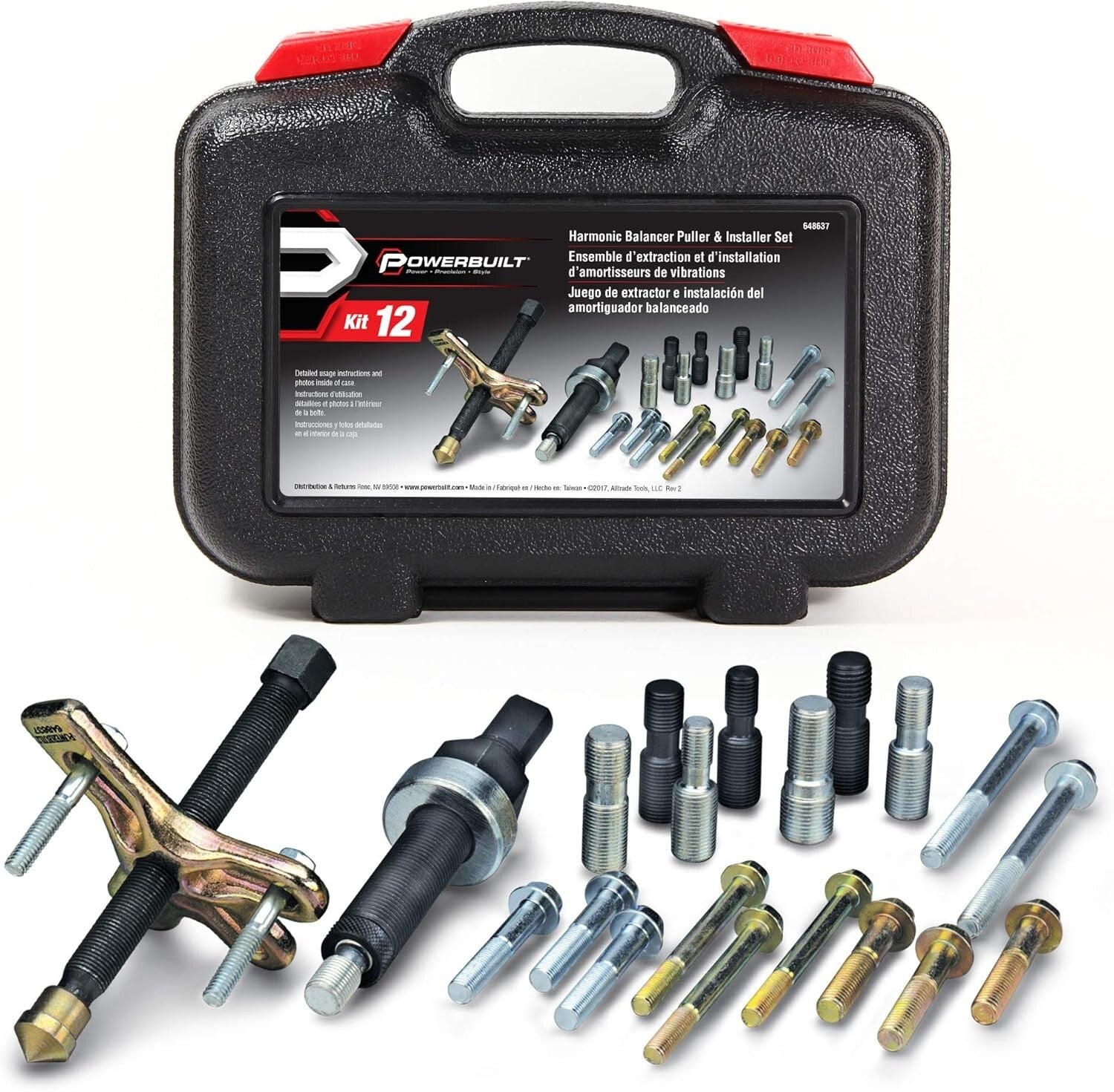 Automotive Harmonic Balancer Removal and Installation Tool Set - 22 Pieces