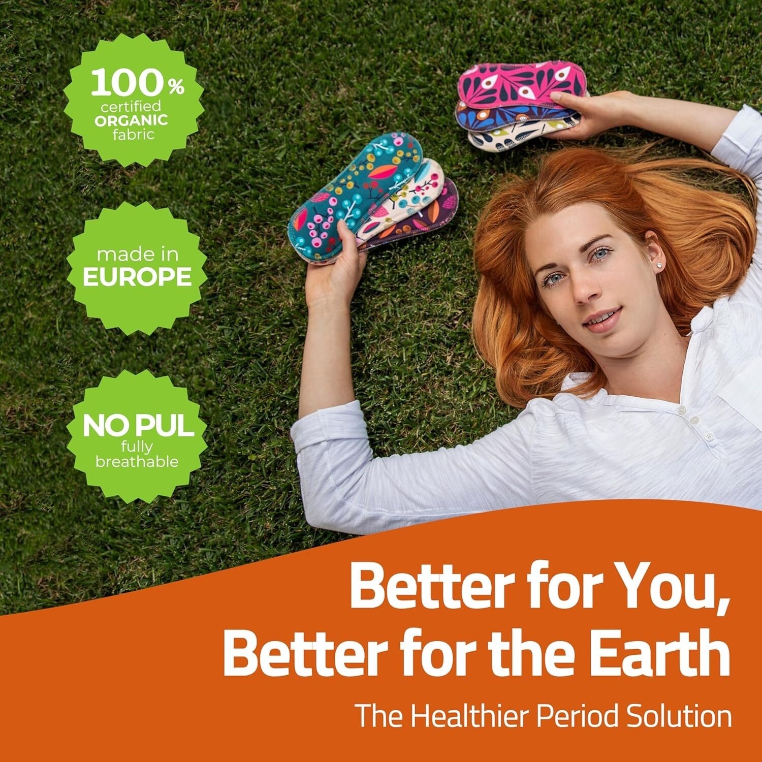 Eco-Friendly Organic Cotton Panty Liners for Women - 7-Pack Reusable Comfort