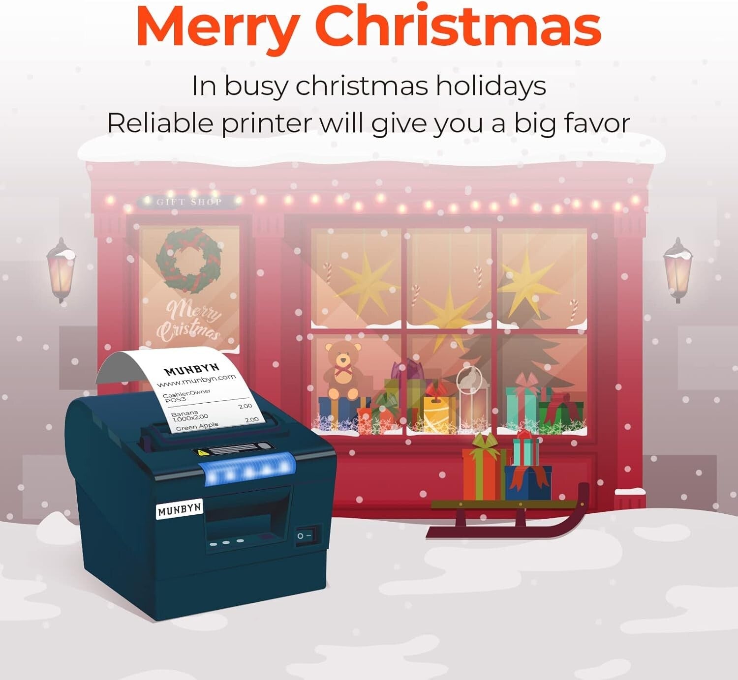Compact POS Receipt Printer P068 - Fast Printing with Thermal Paper Included