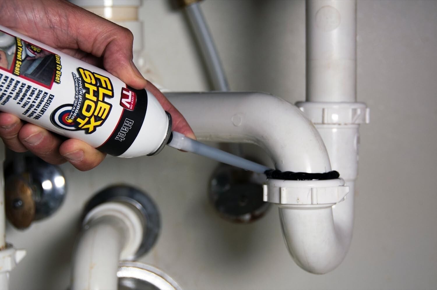 Flexible 8 oz Black Sealant - UV Resistant & Easy Application Extension Tube