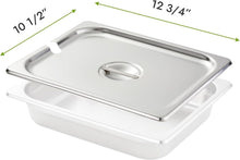Load image into Gallery viewer, Durable 1/2 Size Stainless Steel Food Pan Covers - Set of 6 with Easy Handle