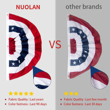 Load image into Gallery viewer, 6-Pack 3x6 Ft American Flag Bunting - Bright Pleated Fan Flag for Celebrations