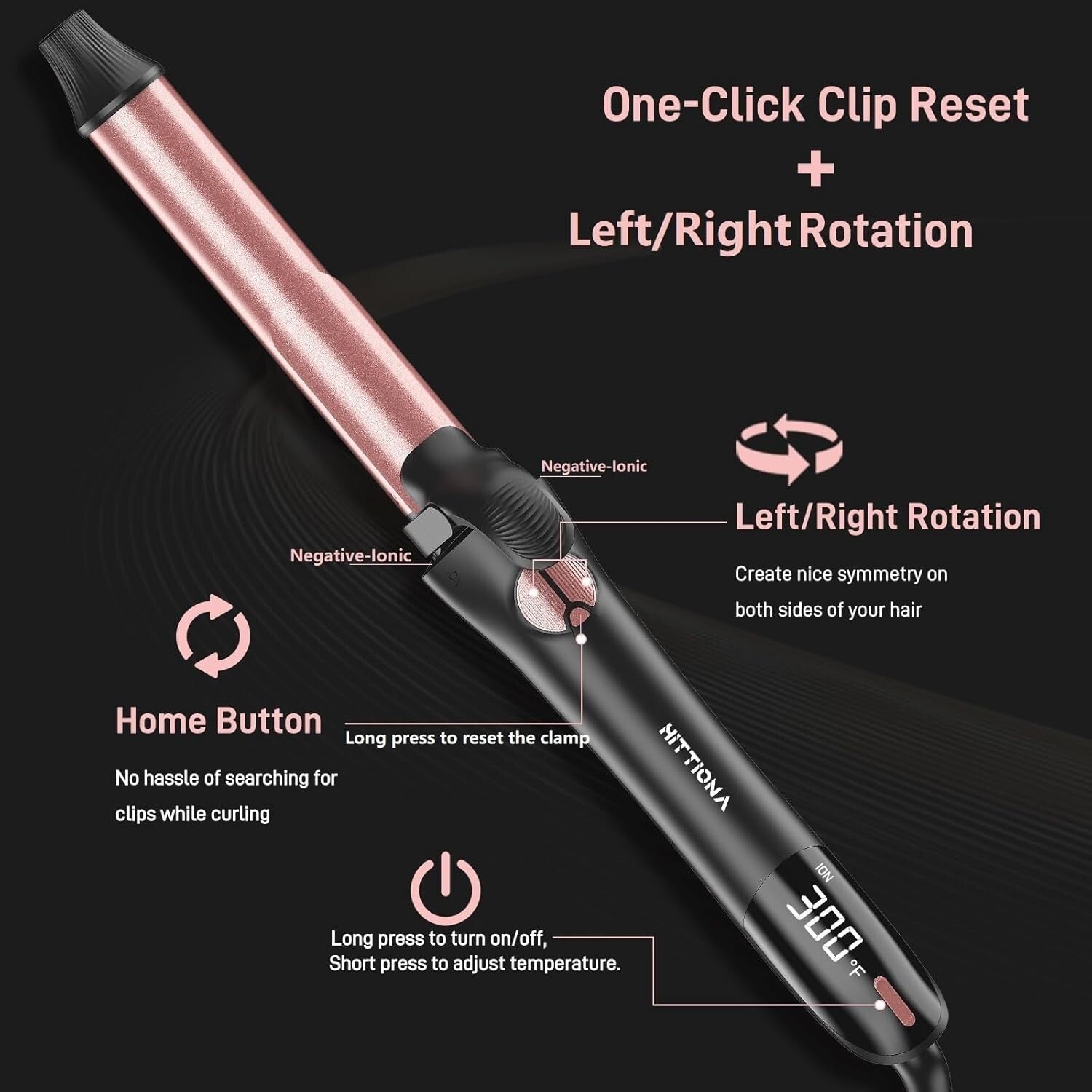 Professional Auto Rotating Curling Iron – Adjustable Heat for Long-Lasting Curls
