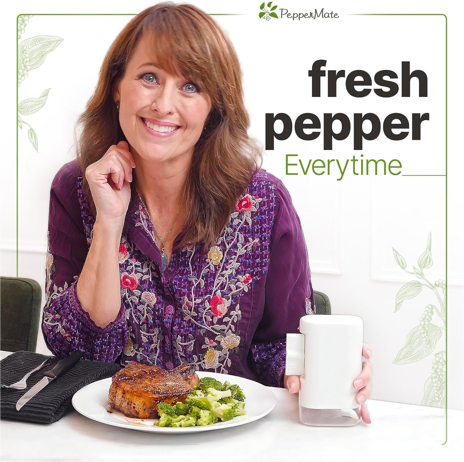 Elegant White Ceramic Pepper Mill – Manual High Volume Salt & Pepper Grinder