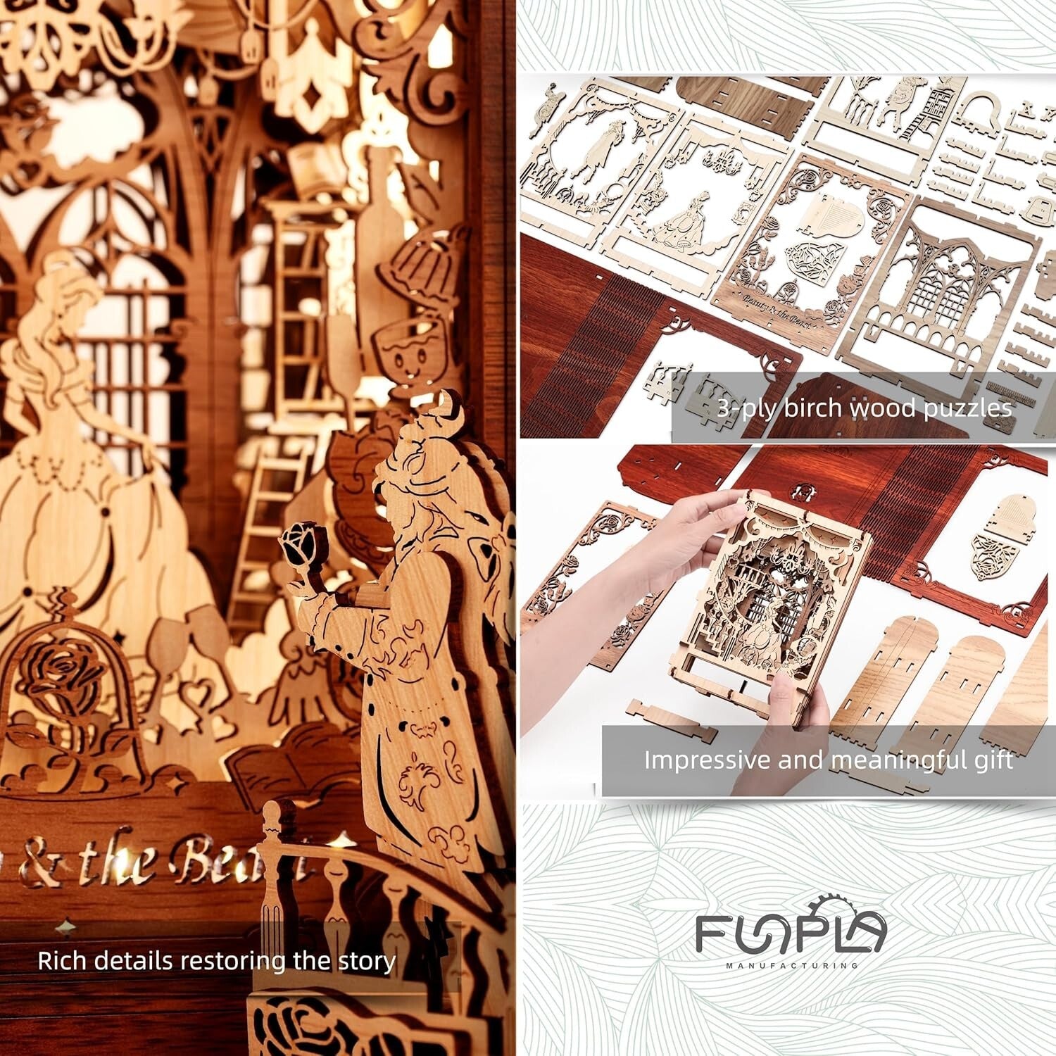 Exquisite 3D Puzzle Nightlight - LED Storybook Lamp for Kids and Adults