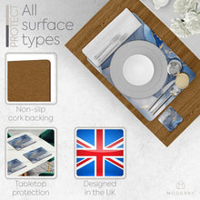 Load image into Gallery viewer, Stylish Heat-Resistant Cork Placemat Set with Round Edges &amp; 4 Matching Coasters
