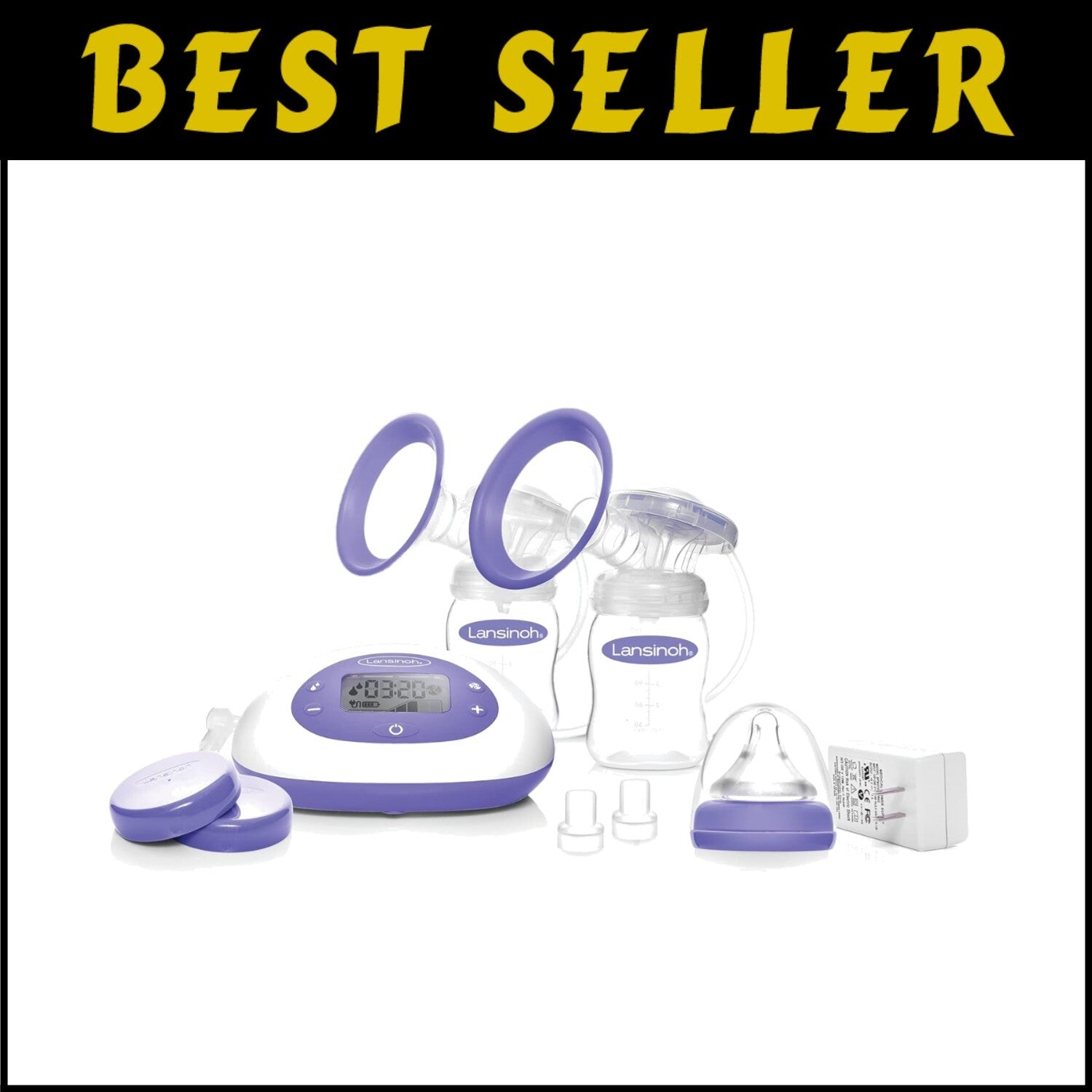 Efficient Double Electric Breast Pump with Hospital Strength Suction & Tote Bag
