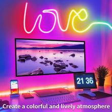 Load image into Gallery viewer, Vibrant 50ft RGB Neon Rope Lights - App-Controlled, Waterproof &amp; Safe for Family