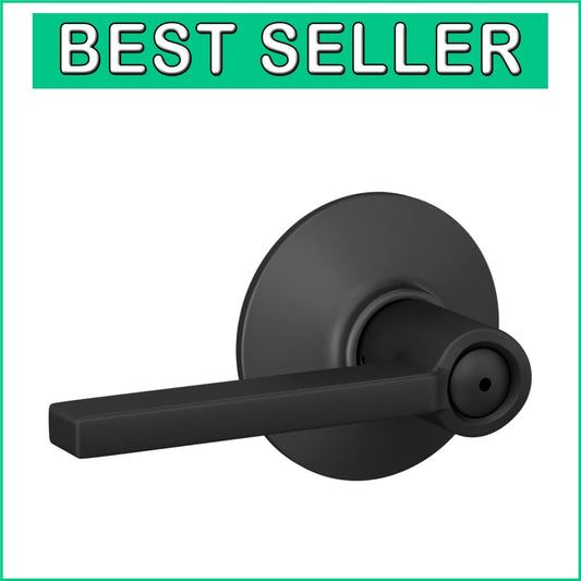 Elegant Matte Black Bed & Bath Door Handle - Privacy Lock Function Included