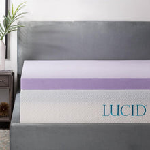 Load image into Gallery viewer, Enhanced Sleep with Twin XL 3-Inch Lavender Infused Memory Foam Mattress Topper