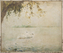 Load image into Gallery viewer, Rustic Nature Scene Wall Art Featuring Swans on a Lake - 37.25 x 31.5 inches