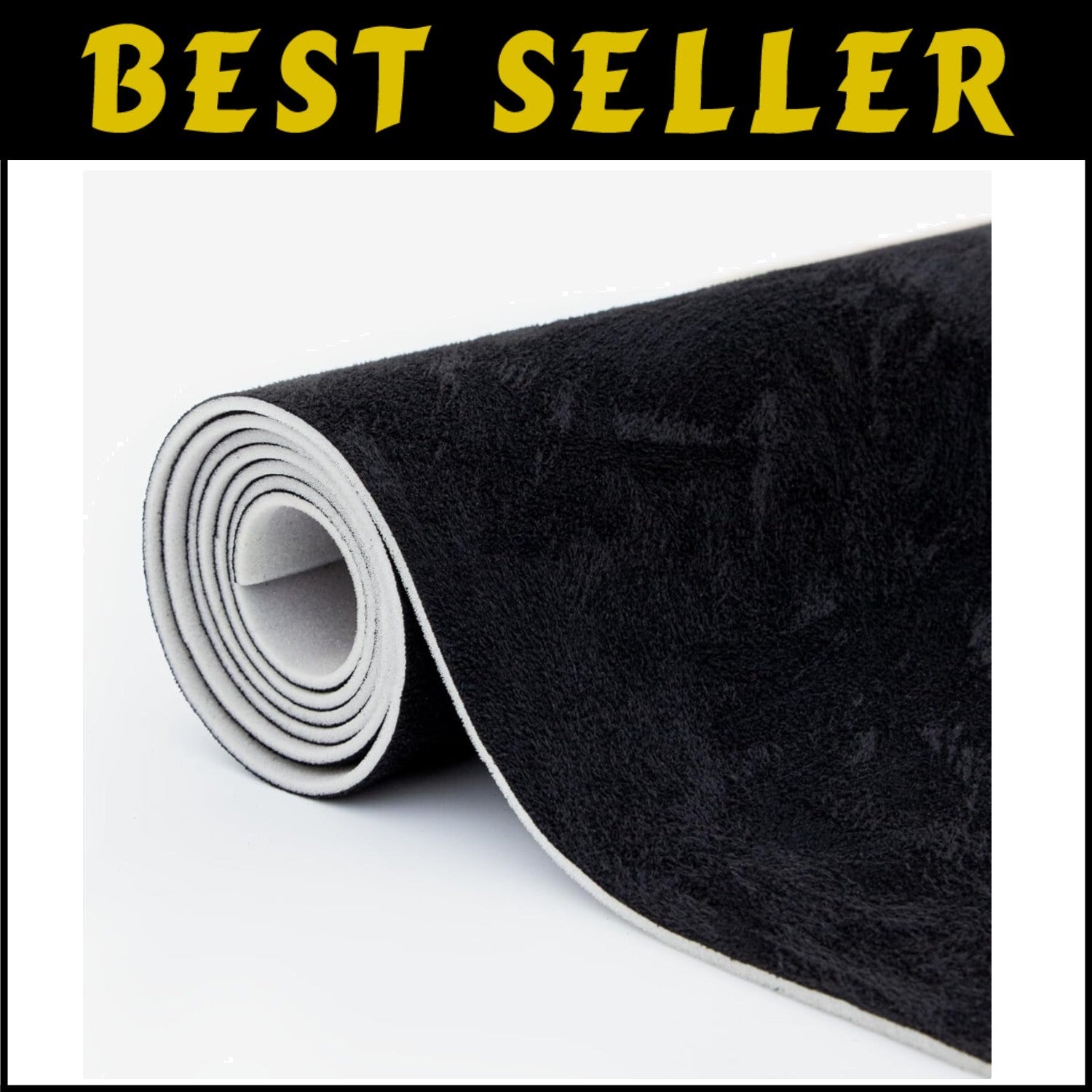 Foam-Backed Black Suede Headliner 98" L × 60" W - Ideal for DIY Projects