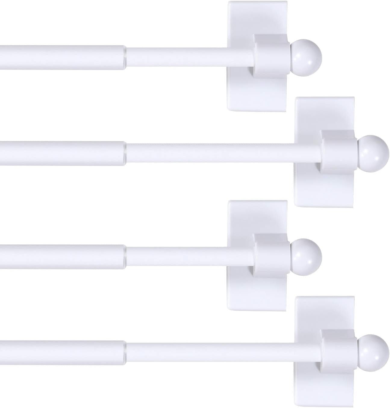 4 Pack Adjustable Magnetic Curtain Rods for Metal Doors - Elegant Home Decor