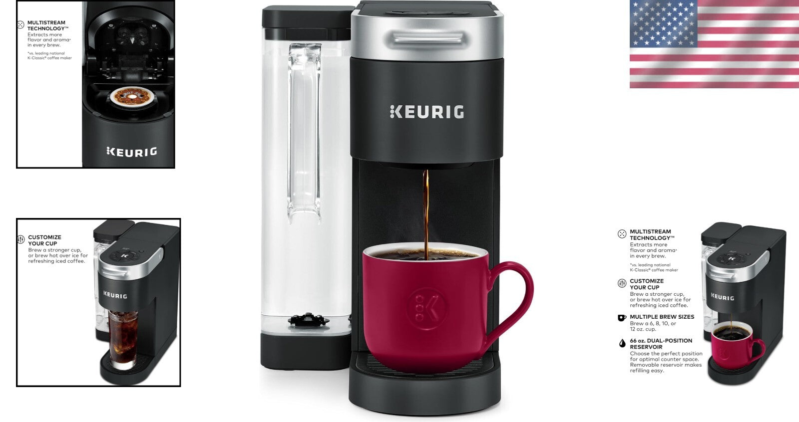 Innovative Single Serve Coffee Maker with Maintenance Alerts & Simple Controls