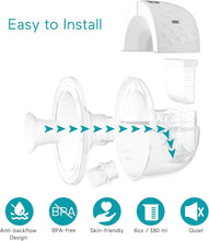 Load image into Gallery viewer, P10 Electric Breast Pump 338mmHg Suction - 9 Levels &amp; Flange Sizes 19-28mm