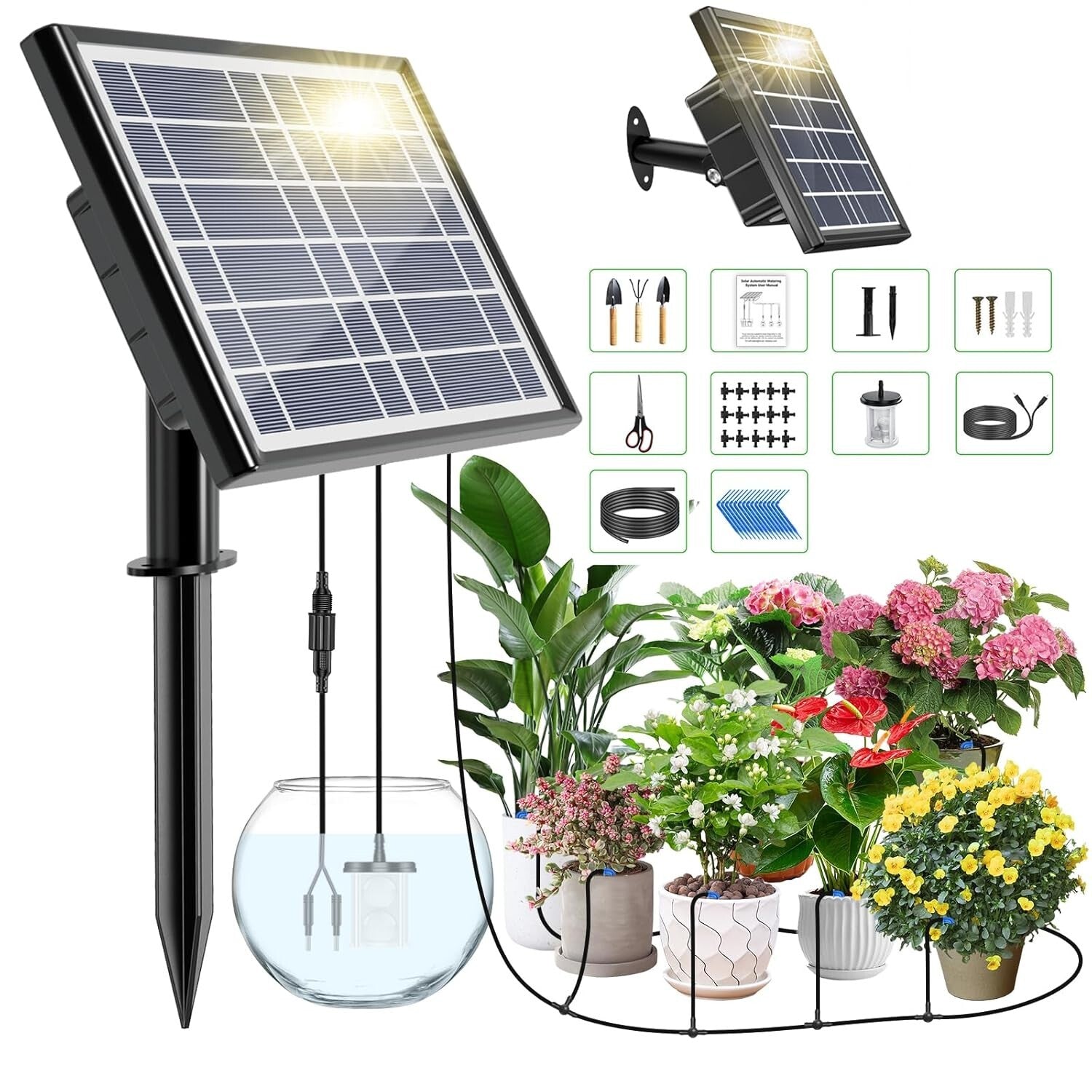 Effortless 15-Pot Solar Powered Drip Irrigation System for Indoor/Outdoor Use