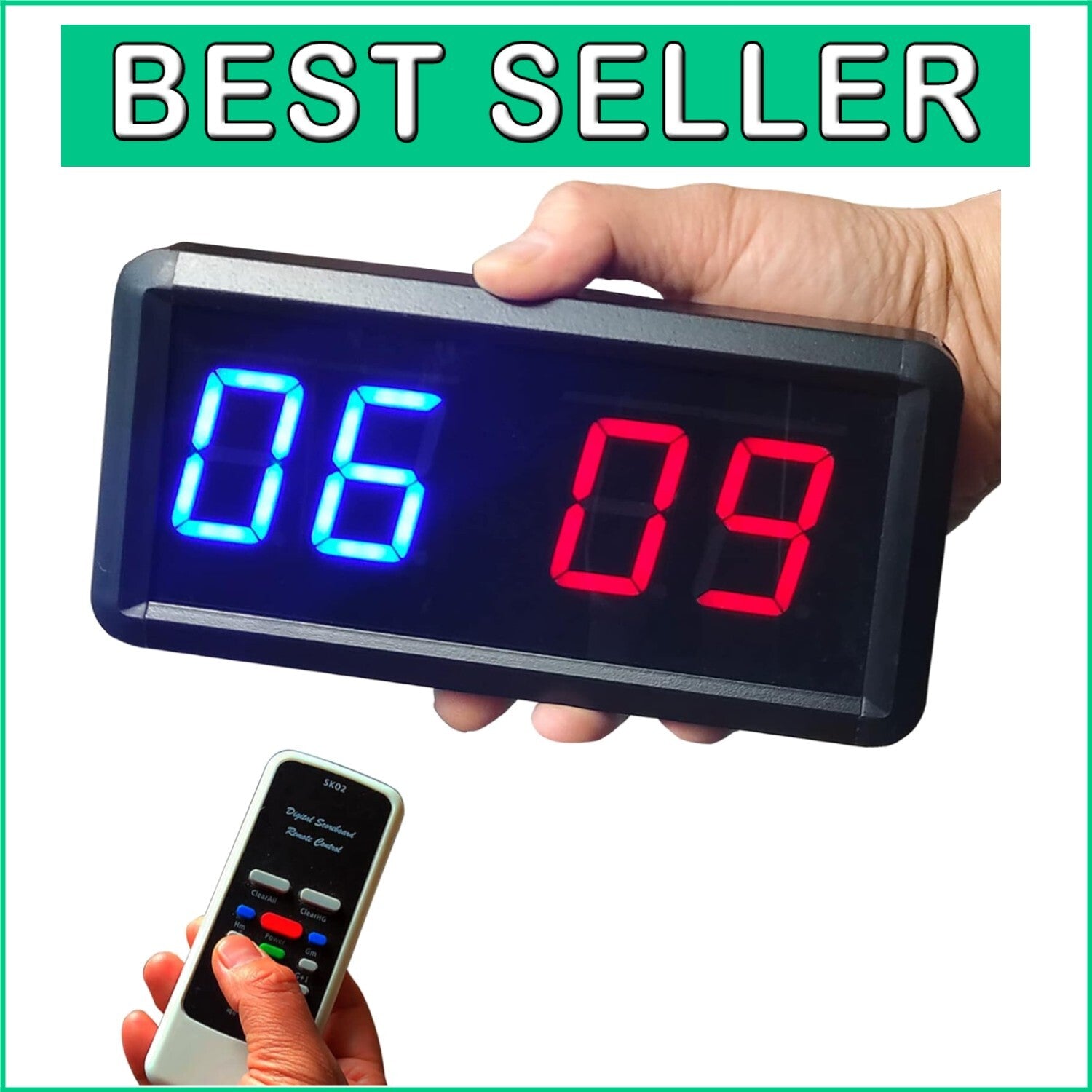 Dimmable LED Scoreboard for Basketball, Ping Pong, Baseball - Remote Control