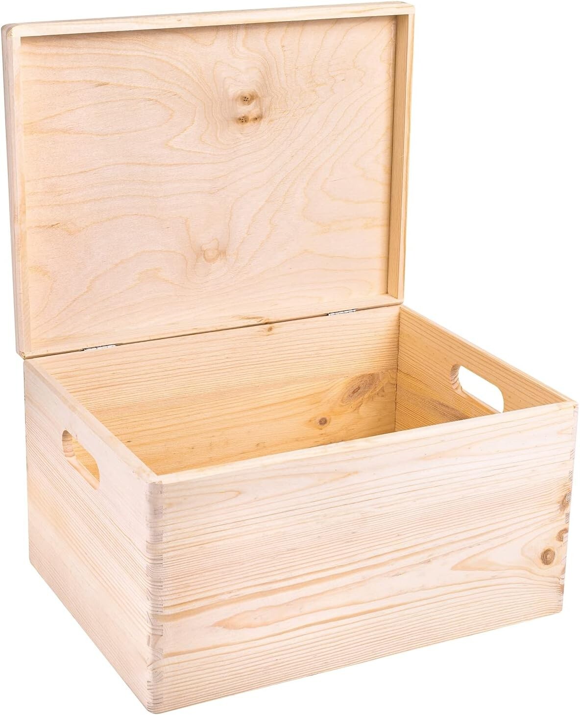 Beautiful Stackable XXL Wooden Storage Box with Hinged Lid - Eco-Friendly Design