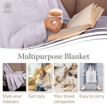 Load image into Gallery viewer, All-Season Lightweight King Size Blanket - Durable Herringbone Cotton Throw