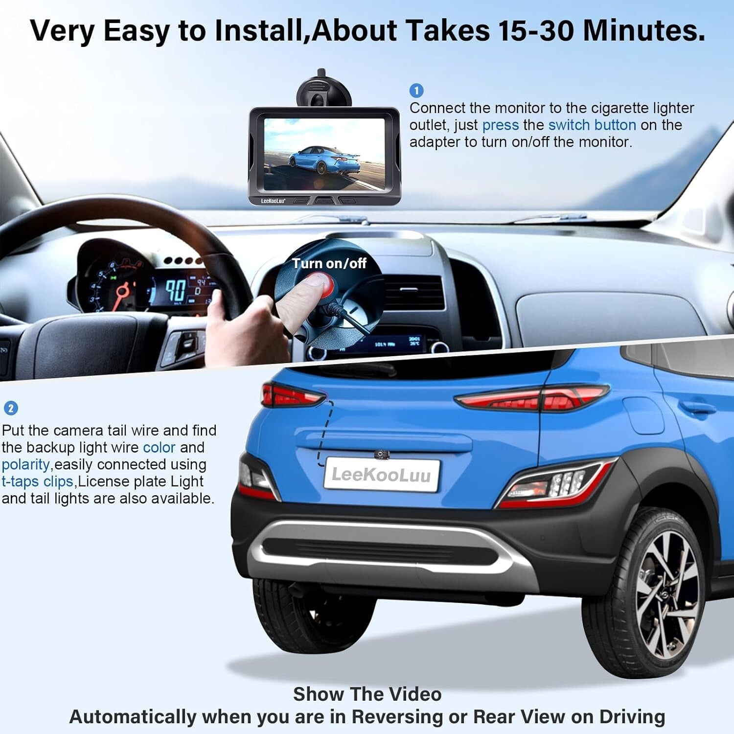 Effortless Install 1080P Wireless Backup Camera & 5" Monitor for Safe Reversing