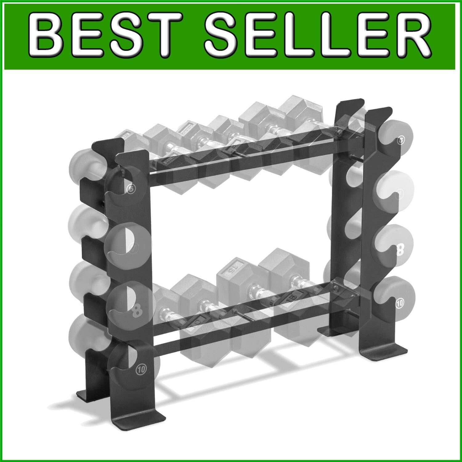 Alloy Steel Weight Storage Rack for Dumbbells & Kettlebells - 400 lb Capacity