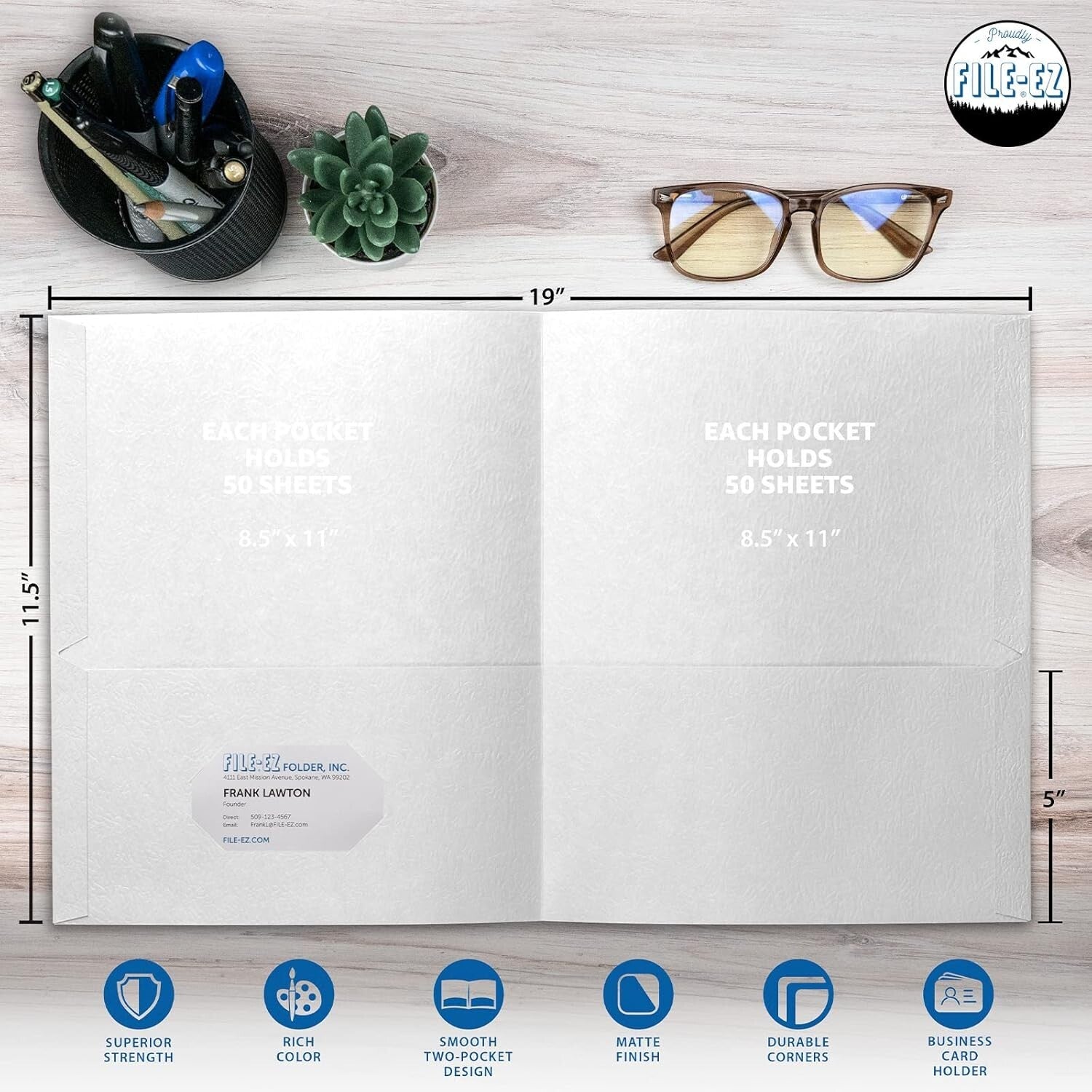 Durable White Two-Pocket Folder Pack of 125 - Effortless Document Organization