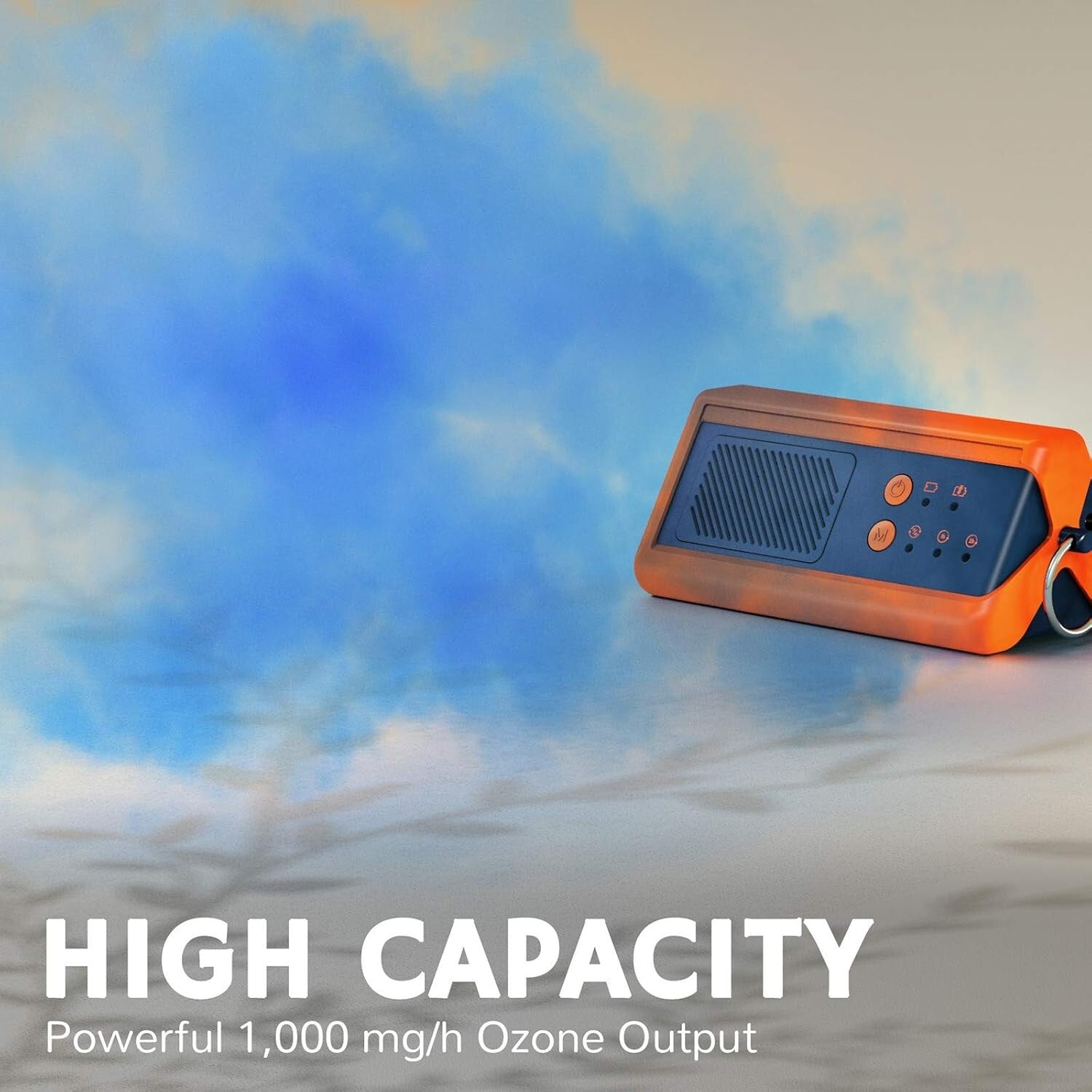 1,000mg/h Portable Ozone Generator - Yellow Odor Eliminator for Small Spaces