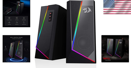 High-Quality RGB Speakers with Dynamic Sound Driver for Gamers and Music Lovers