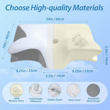 Load image into Gallery viewer, Comfortable Memory Foam Pillow with Ergonomic Design for Side &amp; Back Sleepers