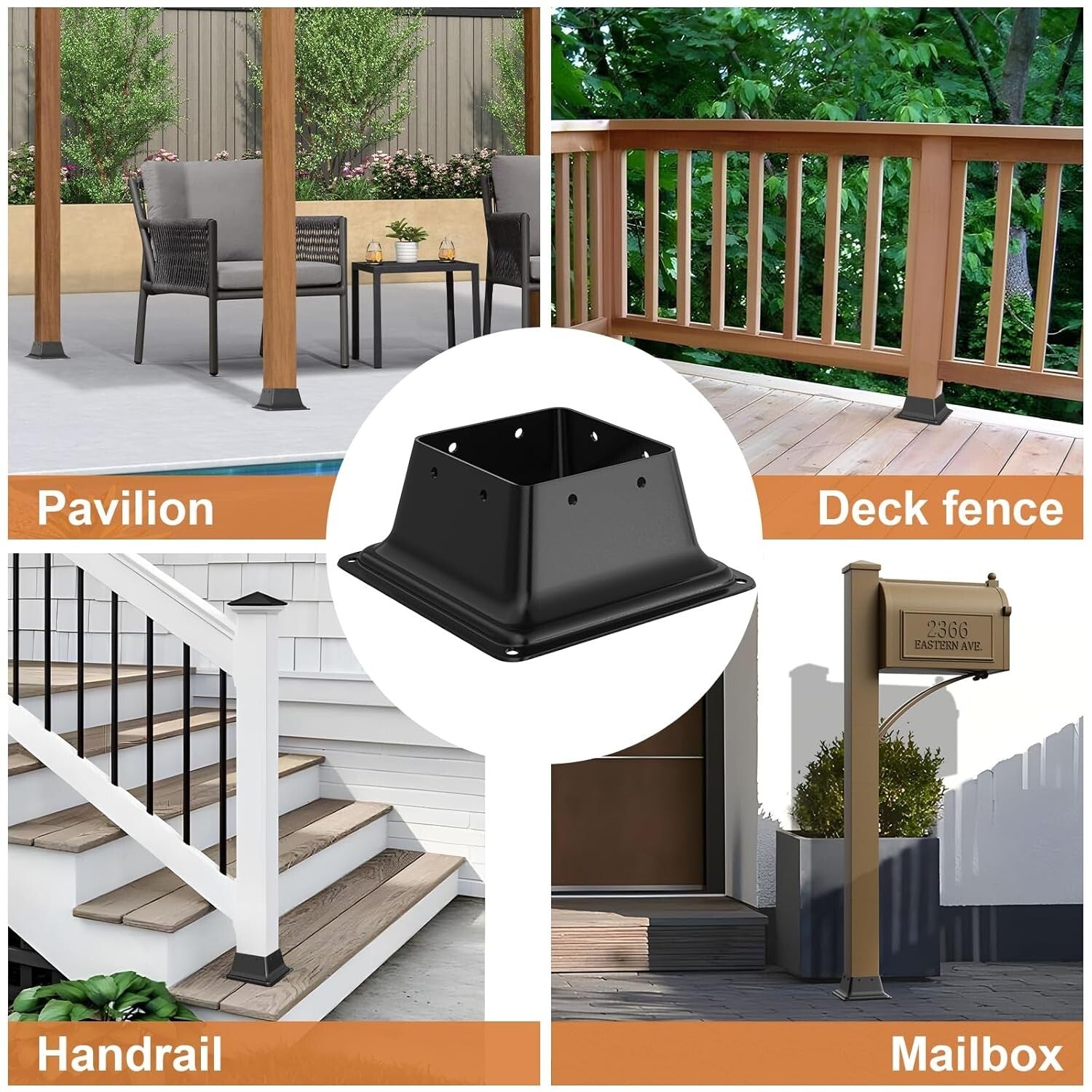 Durable 20 Pack Steel Post Base Brackets for Easy Deck & Porch Installation