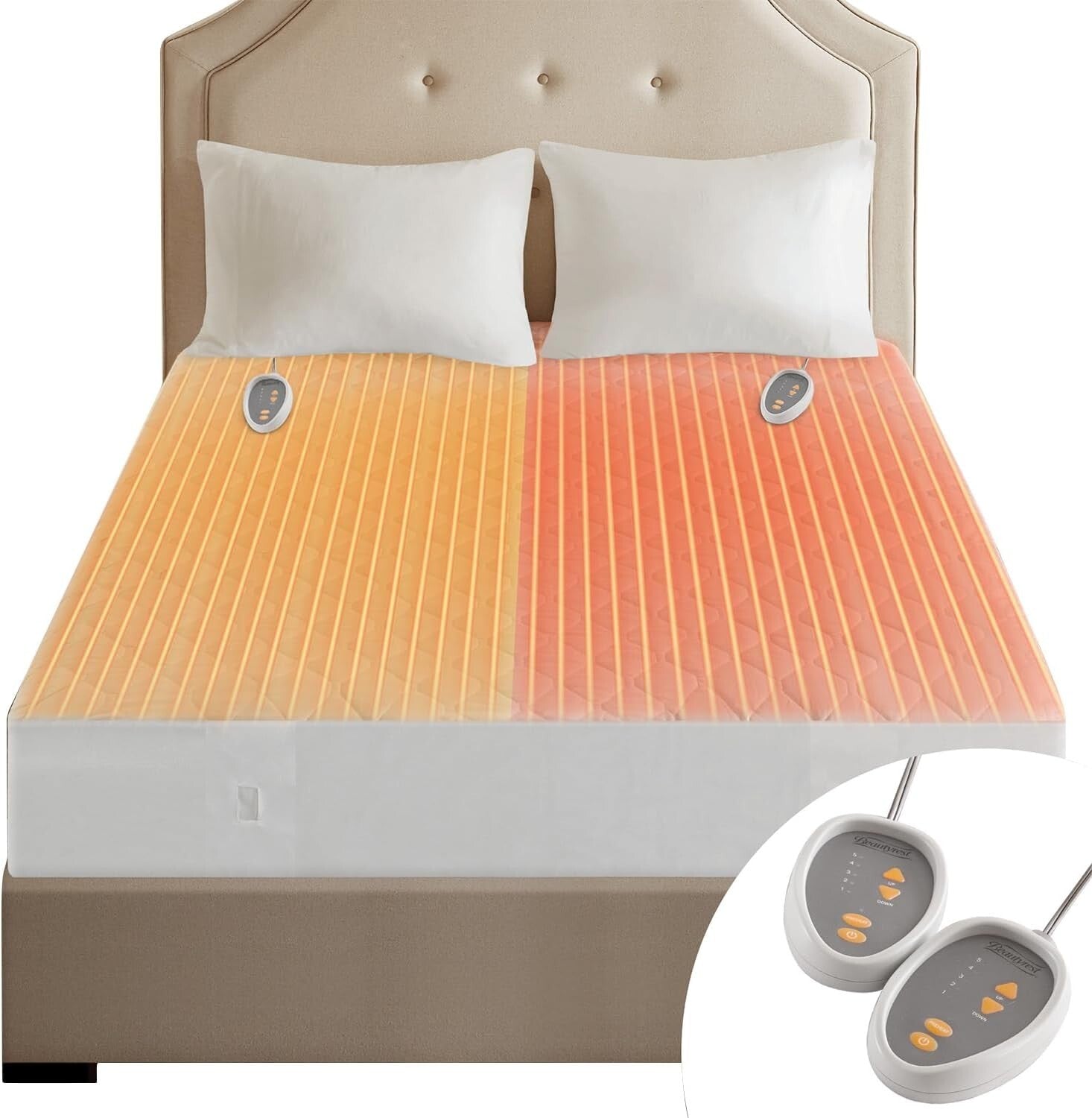 Electric Quilted Mattress Pad - King, 10-Hour Auto Shut-Off, Dual-Sided Comfort