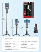 Load image into Gallery viewer, Innovative Smartphone Gimbal with 360° Rotation &amp; Adjustable Lights for Creators